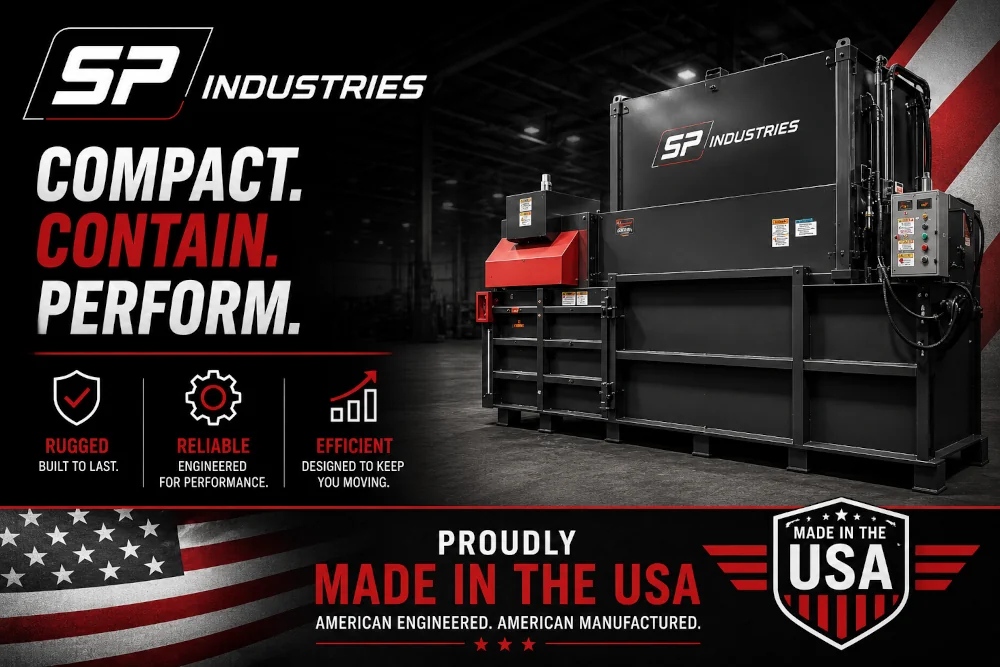SP Industries compactors — proudly designed and manufactured in the USA